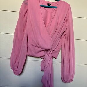Express Pink Tie-Front Blouse
